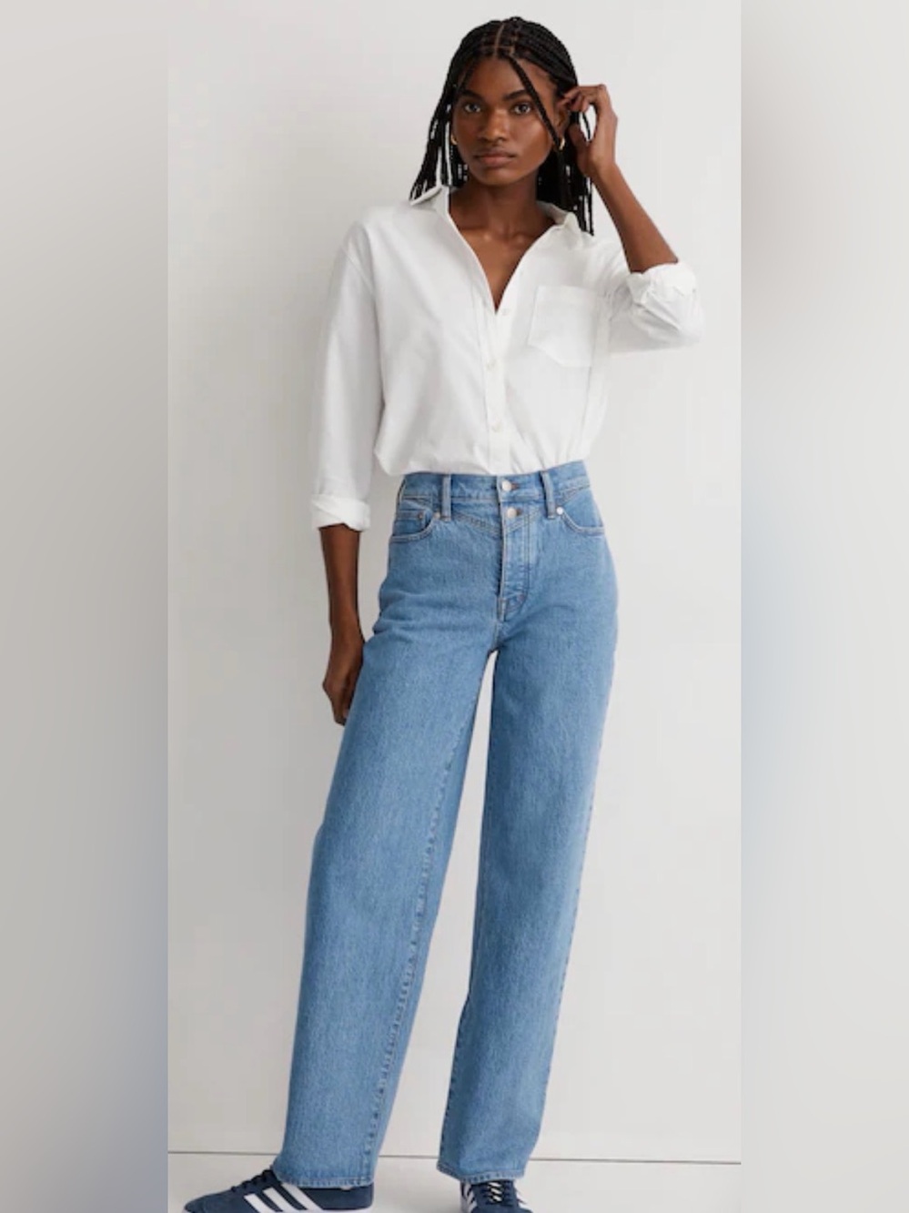 Madewell The Perfect Vintage Wide-Leg Jean in Harding Wash: Button-Fly